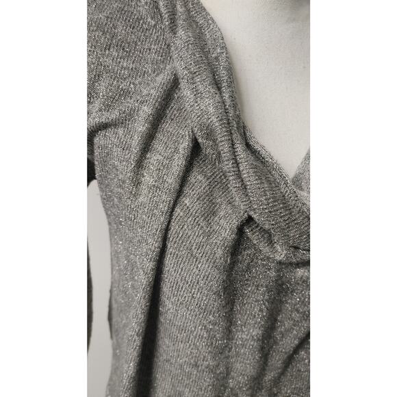 Apt 9 Blouse Top Metallic Silver Cowl Top 0X - Picture 2 of 5